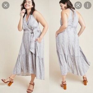 Anthropologie Plus Size 22 Marfa Dress Grey Motif Print